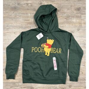 NWT‎ Disney Winnie The Pooh Hoodie Women's 2XS Size 0/2 Green Pullover Bear